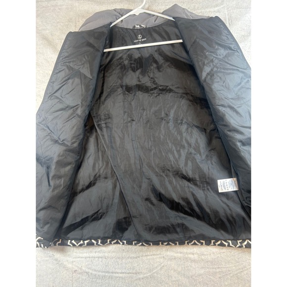 Lands End Womens Black White Geometric‎ Quilted Puffer Vest Size L 14-16 - Picture 5 of 8